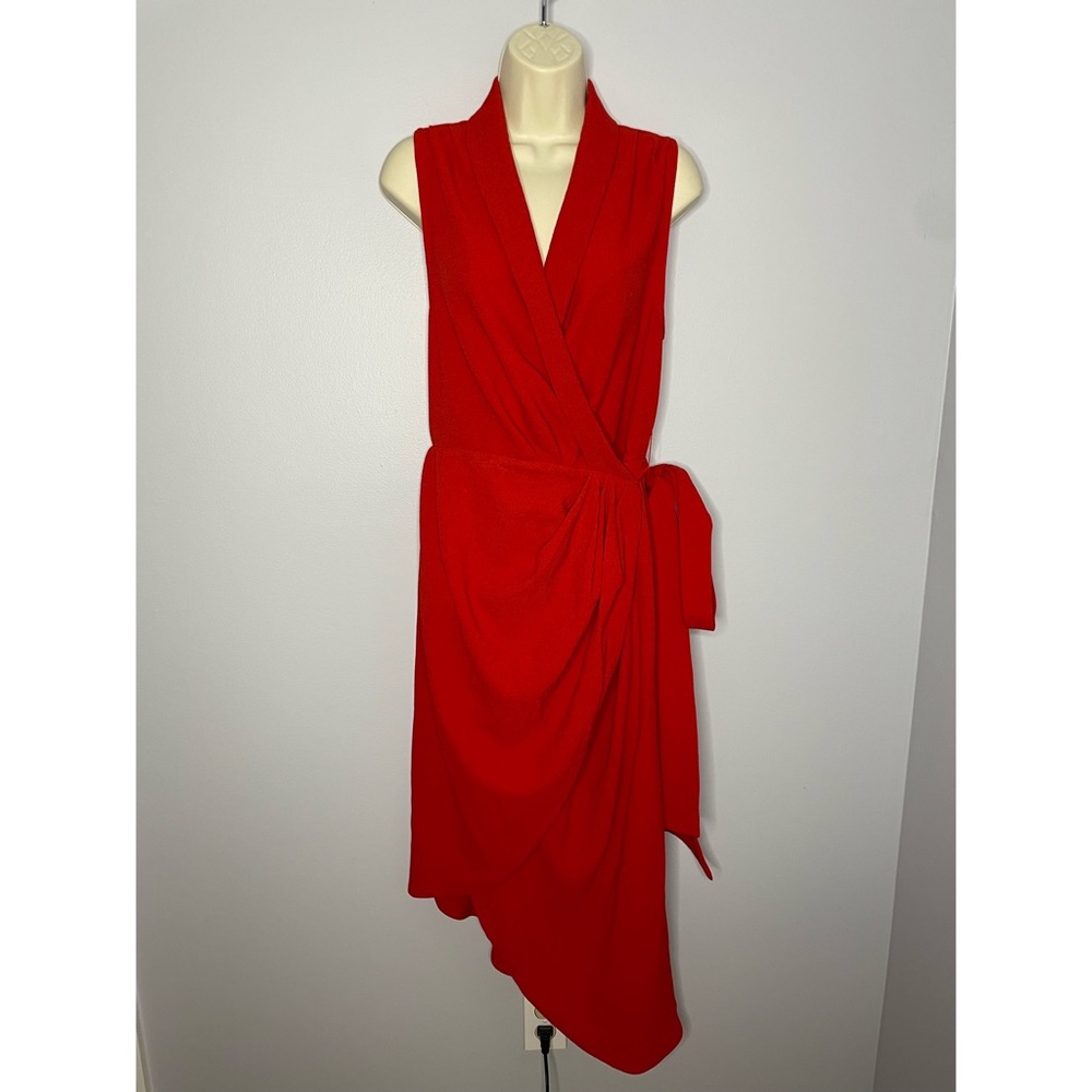 C/MEO Collective  Entice Red Asymmetrical Wrap Dress - Picture 2 of 10